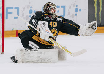 40 Ciaccio Damiano, C.G Photographie, Club National League, Colin Girard, Gardien, HC Ajoie, HCA, HCAjoie, Hockey Club Ajoie, Joueurs NL, NL, National League, Porrentruy, RAIFFEISEN ARENA, Saison 2023-24, arrêt, hockey, patinoire