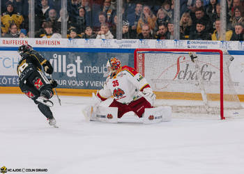 96 Timashov Dmytro, But, C.G Photographie, Colin Girard, HCA, HCAjoie, Hockey Club Ajoie, Match de charité, NL, National League, Porrentruy, RAIFFEISEN ARENA, Saison 2023-24, hockey