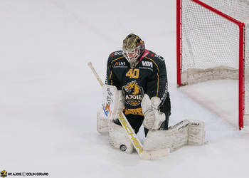 40 Ciaccio Damiano, C.G Photographie, Colin Girard, Gardien, HCA, HCAjoie, Hockey Club Ajoie, Joueurs NL, NL, National League, Porrentruy, RAIFFEISEN ARENA, Saison 2023-24, arrêt, hockey