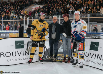 C.G Photographie, Club National League, Colin Girard, Fin de match, HCA, HCA Vs EHCK, HCAjoie, Hockey Club Ajoie, Maillot Jaune, NL, National League, Parrain du match, Porrentruy, RAIFFEISEN ARENA, Saison 2024-25, Zoppè SA, hockey, sponsor