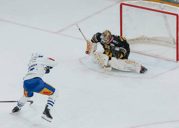 29 Noah Patenaude, C.G Photographie, Club National League, Colin Girard, HC Ajoie, HCA, NL, National League, RAIFFEISEN ARENA, Saison 2025-26, Saison25-26, arrêt, hockey