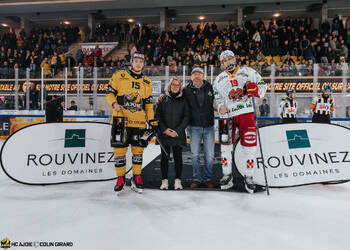 15 Christe Gael, C.G Photographie, Club National League, Colin Girard, Fin de match, HC Ajoie, HCA, HCA Vs EHCB, NL, National League, RAIFFEISEN ARENA, Rouvinez, Saison 2025-26, Saison25-26, hockey, meilleurs joueurs, sponsor