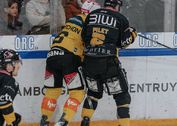 2 Pilet Valentin, C.G Photographie, Club National League, Colin Girard, HC Ajoie, HCA, HCA Vs SC Bern, NL, National League, RAIFFEISEN ARENA, Saison 2025-26, Saison25-26, charge à la bande, faute, hockey