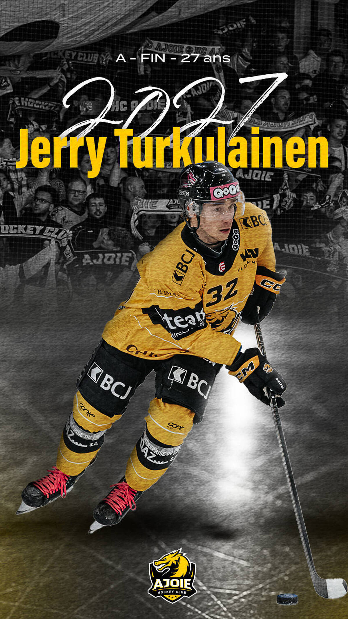 Jerry Turkulainen poursuit l'aventure en Jaune & Noir jusqu'en 2027