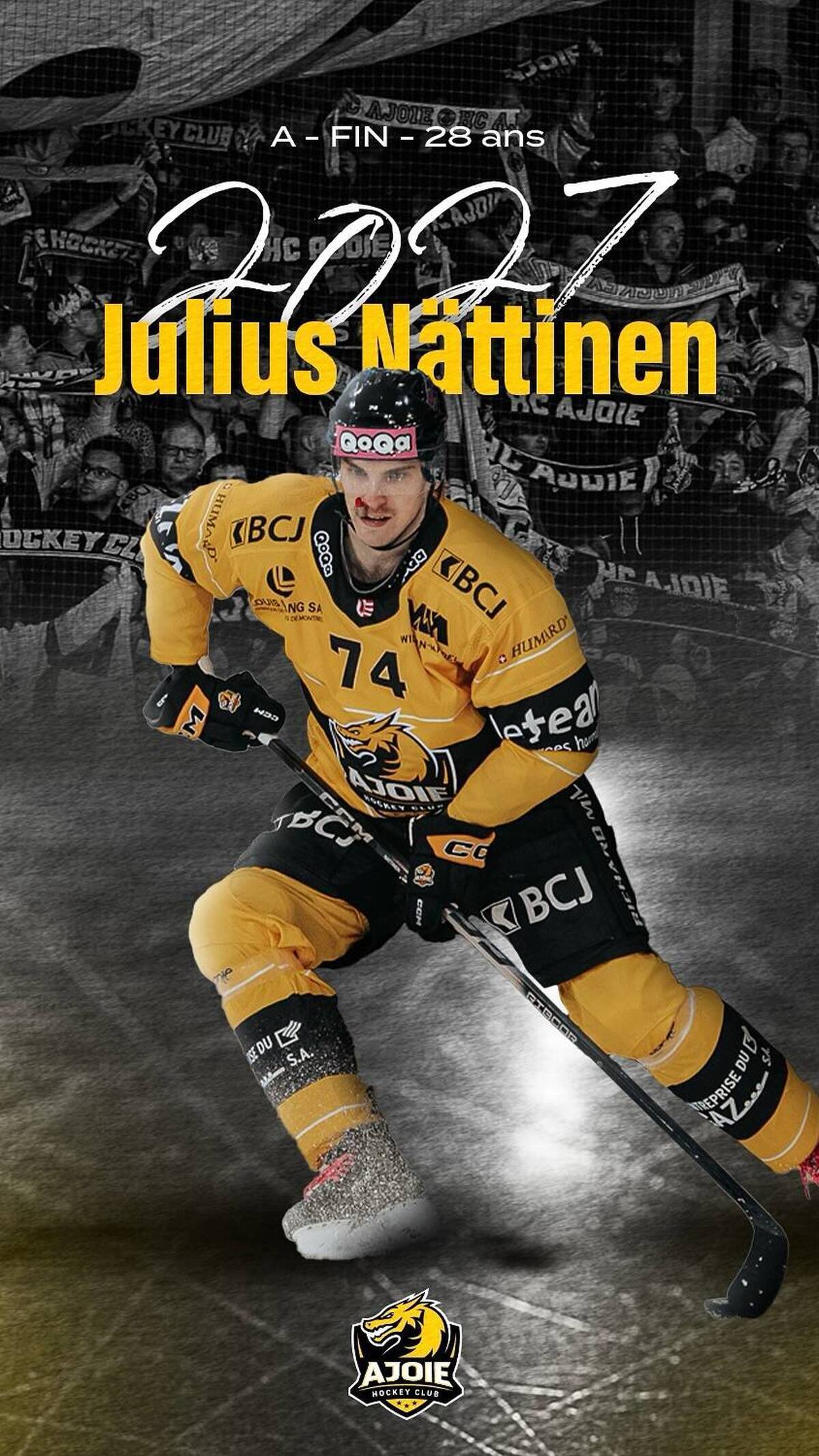 Julius Nättinen reste fidèle au HC Ajoie