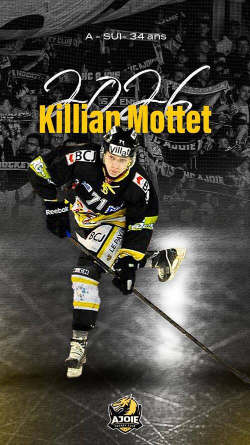 Killian Mottet prêté au HC Ajoie pour la saison 2025/26