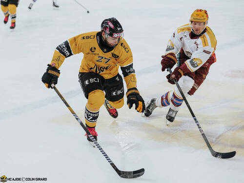27 Schmutz Reto, C.G Photographie, Club National League, Colin Girard, HCA, HCA Vs GSHC, HCAjoie, Hockey Club Ajoie, Joueurs 1ERE, Maillot Jaune, NL, National League, Porrentruy, RAIFFEISEN ARENA, Saison 2024-25, hockey