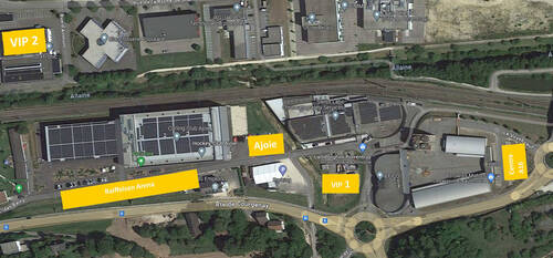 plan des différents parkings de la patinoire