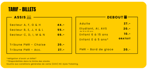 tarifs billets